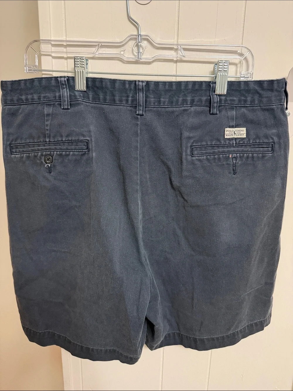 Ralph Lauren Men's Navy Pleated Cotton Shorts
